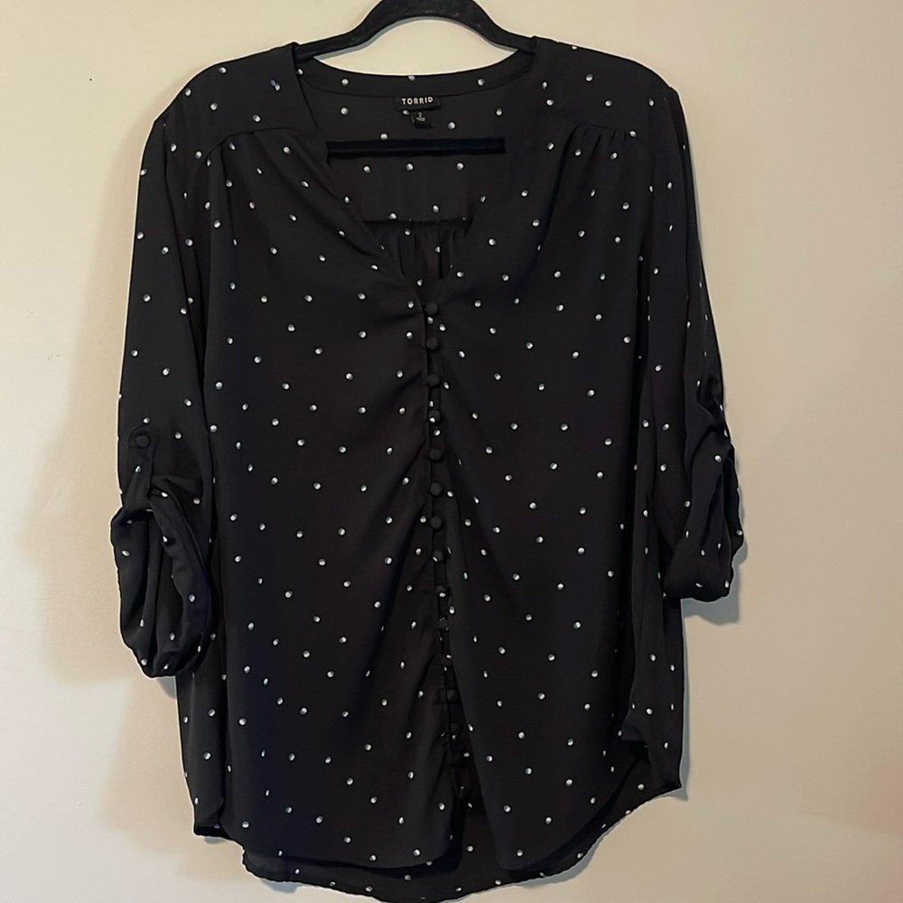 Torrid Black and White Blouse